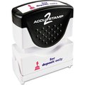 Cosco Accustamp2 Shutter Stamp with Microban, Red/Blue, FOR DEPOSIT ONLY, 1 5/8 x 1/2 35523